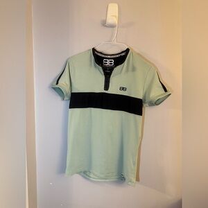 Benjamin Black Quarter-Zip Athletic Top – Mint Green & Black – Size Small